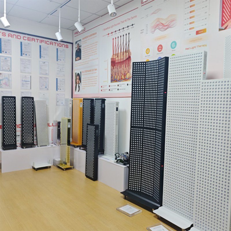 RICOVSUN red light therapy product showroom and sample display