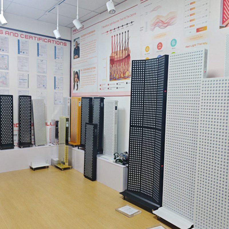 RICOVSUN red light therapy product showroom and sample display