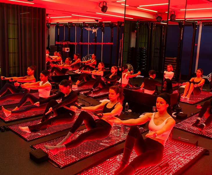Red light therapy mats for group wellness and fitness center programs
