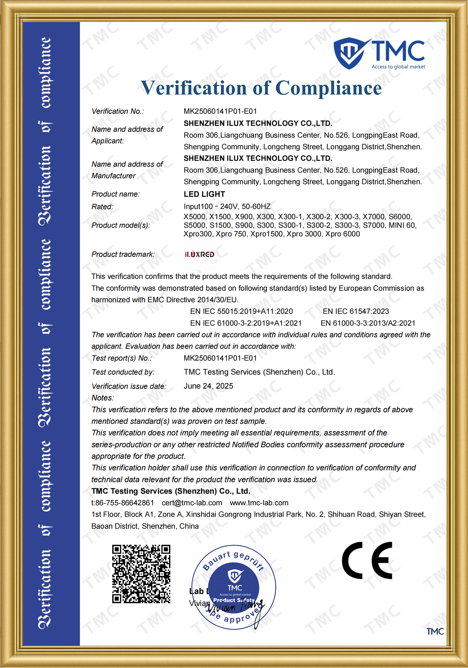 RICOVSUN EMC Compliance Testing Certification for Devices